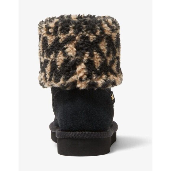 Michael Kors JULIA Faux Suede/Shearling Ankle Boot Bootie Black 5 Nib - Picture 3 of 7